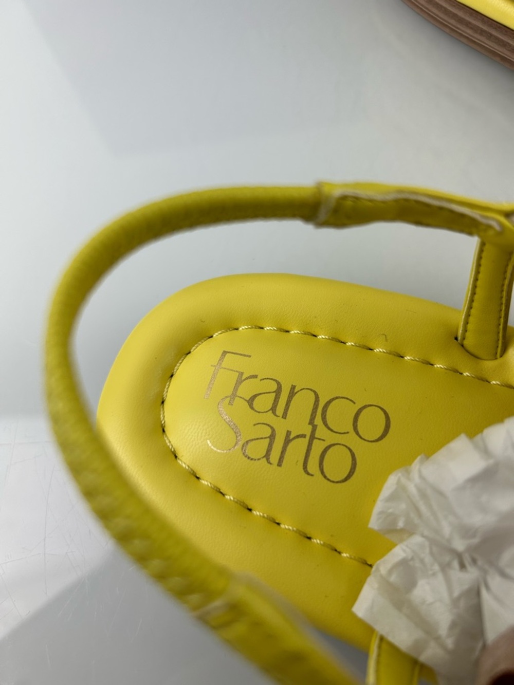 Franco Sarto Jocelyn Sz 11M Bright Neon Yellow Slingback Sandals Open Toe Thong - Picture 5 of 16
